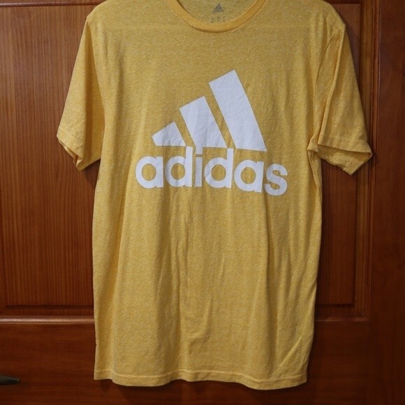 Adidas Yellow Spellout Tshirt Small - Picture 2 of 11